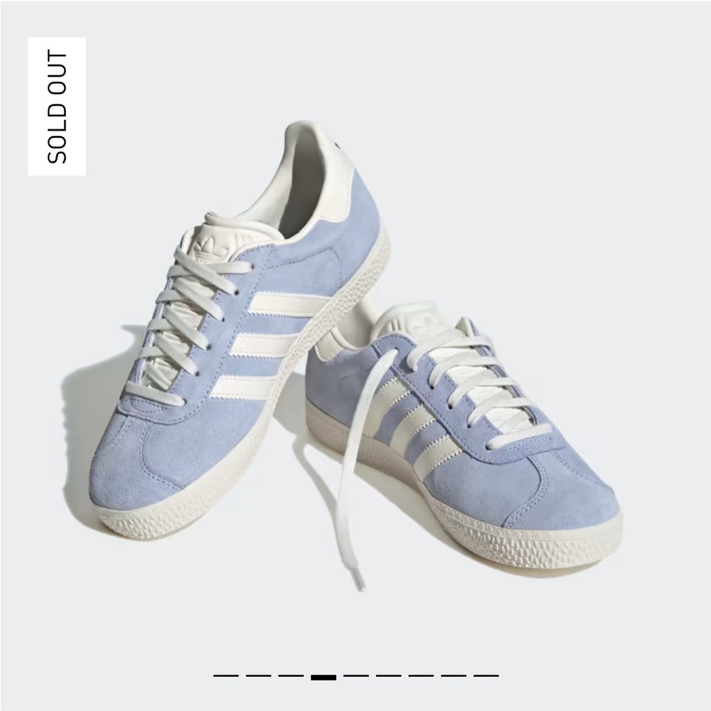 adidas Light Blue and White Gazelle Suede Athletic Shoes